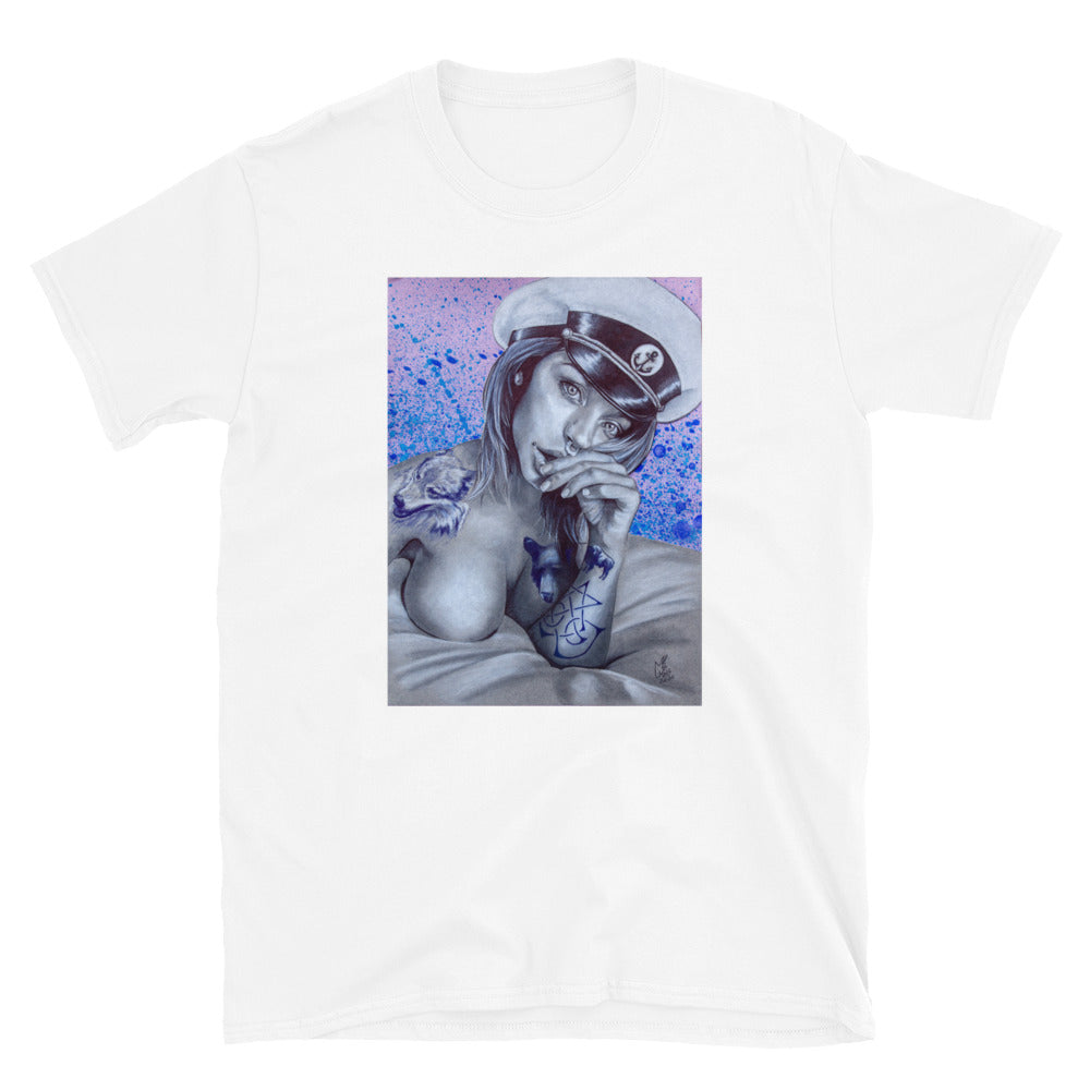 "Captain of her own fate" prison art Print on Demand Jeremy Moss Short Sleeves T-Shirt Small
