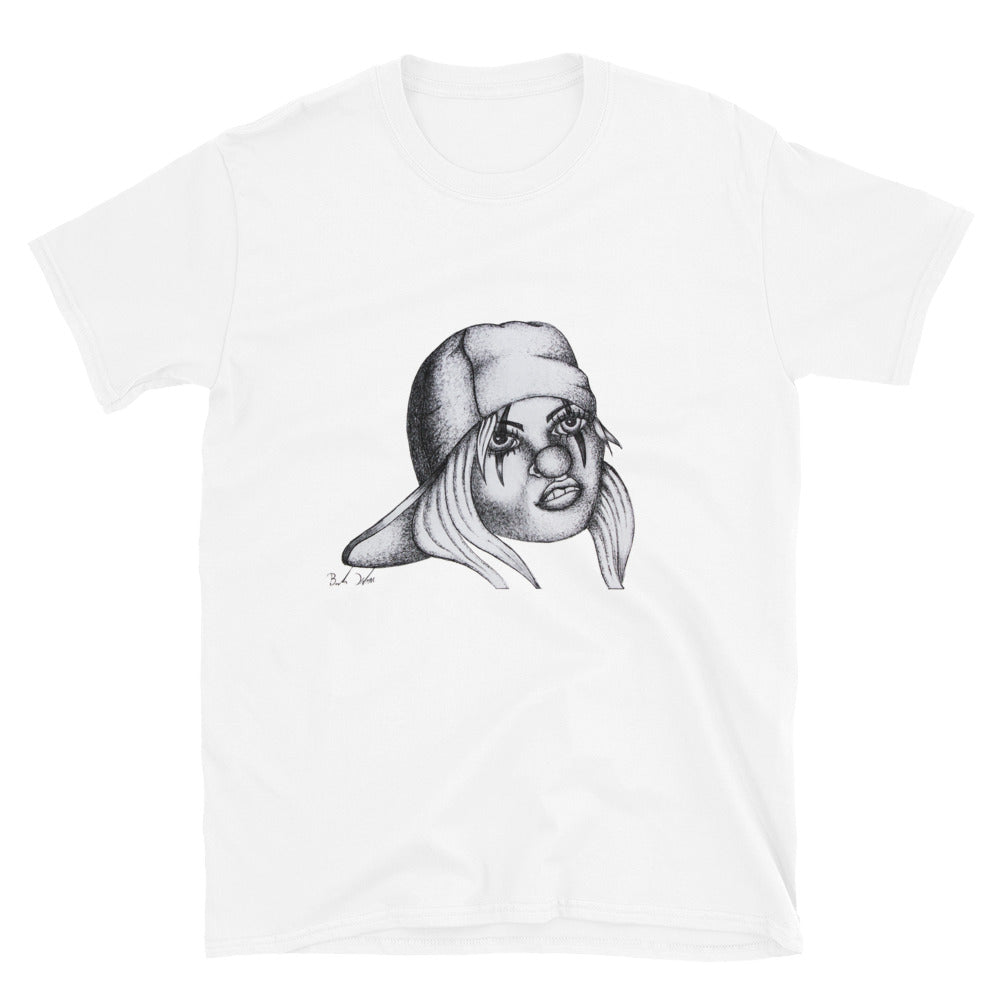 "Clown Girl" prison art Print on Demand Brandon Kleppe Short Sleeves T-Shirt Small