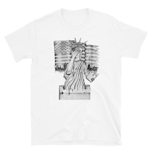 "Falling" prison art Print on Demand Russell Mottice Short Sleeves T-Shirt Small