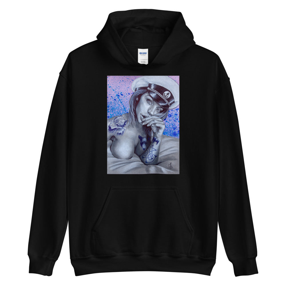 "Captain of her own fate" prison art Print on Demand Jeremy Moss Hoodie Small