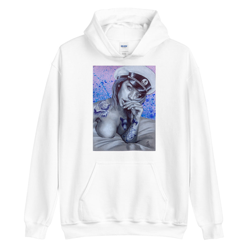 "Captain of her own fate" prison art Print on Demand Jeremy Moss Hoodie Small